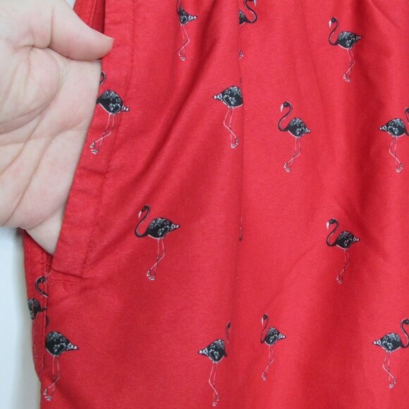 Rugby University Red Flamingo Swim Trunks Shorts - Picture 3 of 8